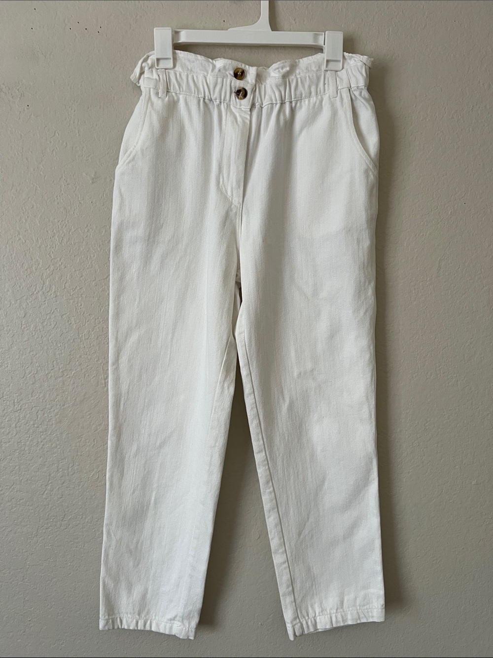 Like New! WHITEROOM + CACTUS High-Rise Paperbag Waist Pull On Pants White in M
